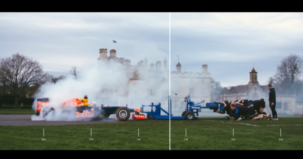 【最強対決】ラグビーチームとＦ１マシンがスクラム勝負！勝つのは人間かマシンか？！